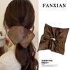 High-end Leather Square Scrunchies Vintage Gentle Hair Ties Hair Rope  Women Girls Accessories