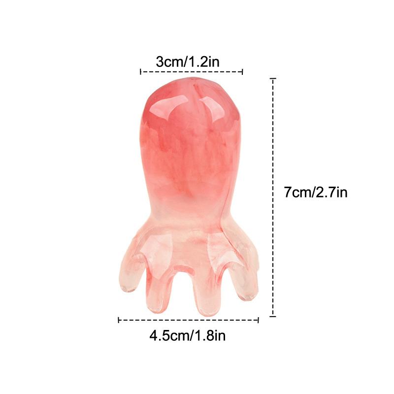 Расширенный эргономичный массажер-гуаша из смолы в форме головы осьминога, портативный инструмент для точечного массажа лица, тела и кожи головы, спа-качество, для домашнего и дорожного использования