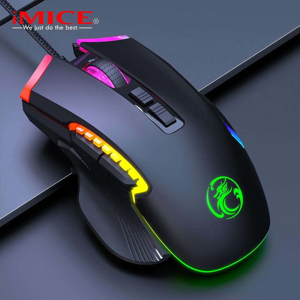 iMICE T70 Game Mouse 8D RGB Programmable Mice For Game Office Glowing 7200 DPI Gaming USB Wired 8 Buttons