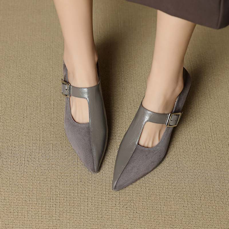 Krazing Pot Натуральная кожа Острый носок Размер 40 Шпилька Высокий каблук Металлическая пряжка Модные Гладиаторы Осенние туфли-лодочки