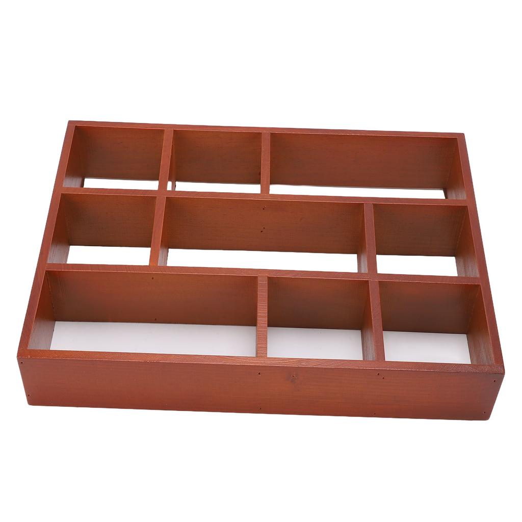 Деревянная Настенная Настольная Полка 9 Отделений Многофункциональная Винтажная Деревянная Настенная Полка Макияж
