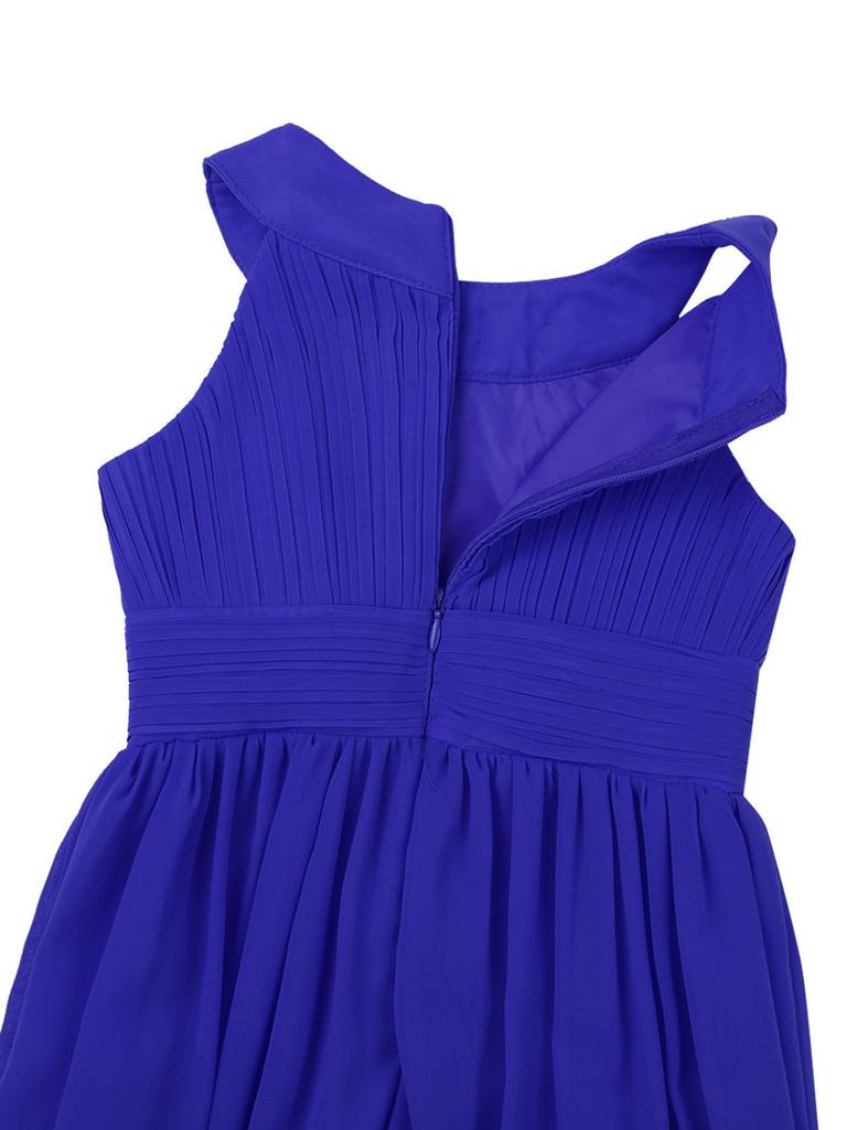 Красивое шифоновое платье длиной до пола без рукавов с высокой талией для свадебной вечеринки, вечернее танцевальное платье