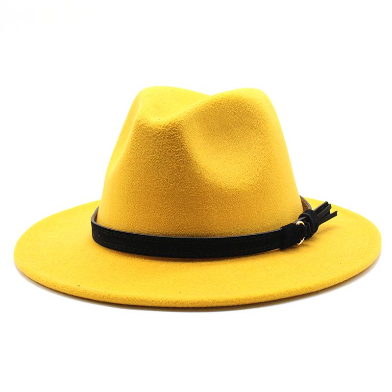 Men'S And Women'S Top Hats British Classic Jazz Hats Woolen Hats Big Eaves Hat Fashion Flat Hat Jz-012