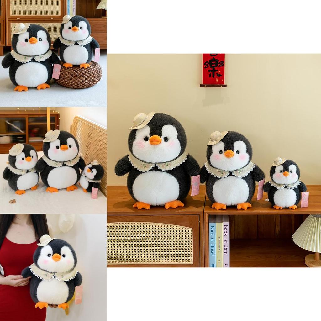 Adorable Gray Plush Penguin Doll Soft Toy Ideal For Kids Sleep And Comforting Gift
