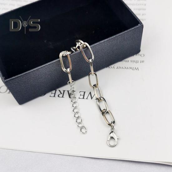 Женский браслет, регулируемая длина, полая цепочка, сплошной цвет, полированная гальваническая нержавеющая сталь, легкий браслет в стиле панк, хип-хоп, крутой браслет для девочек, кольцо на запястье