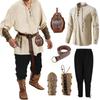 Halloween Crazy Men's Renaissance Costume Set + Accessories Medieval Pirate Shirt Cosplay Set