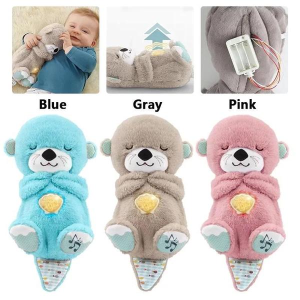 Детская звуковая машина для сна, музыкальная игрушка для новорожденных, портативная плюшевая детская игрушка с сенсорными деталями, музыкальная подсветка и ритмичное дыхание