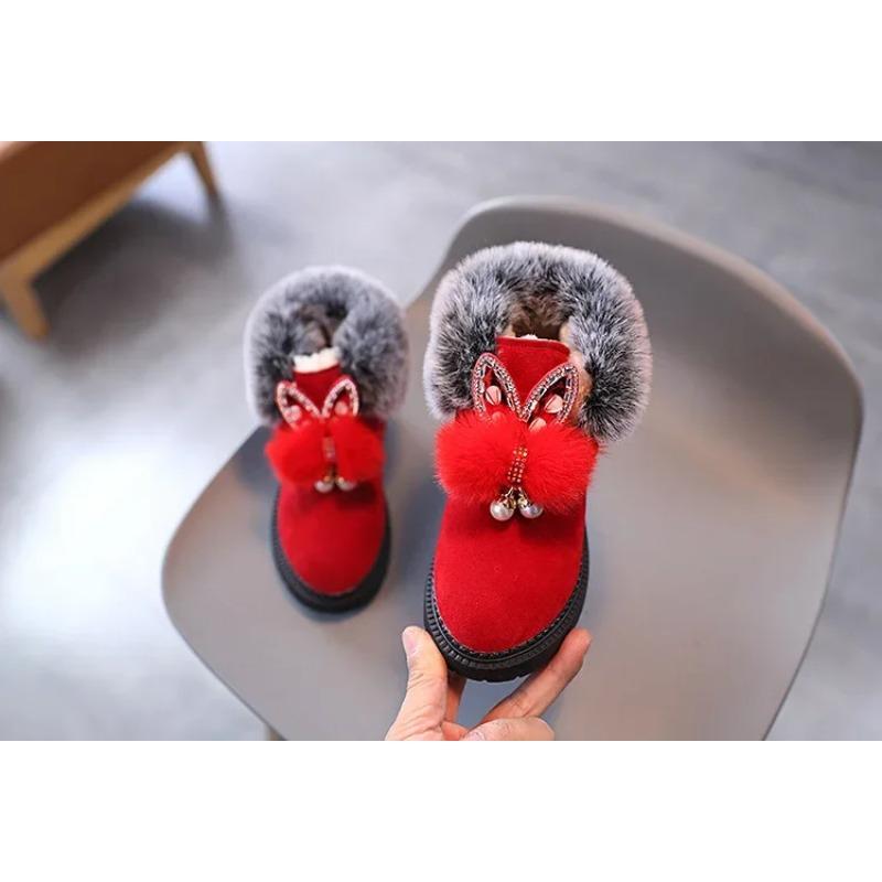 Зимние ботинки для девочек, ботинки принцессы, зимние ботинки, кожаная спортивная обувь для девочки, детские теплые ботинки, модные кроссовки для детей с мягкой подошвой