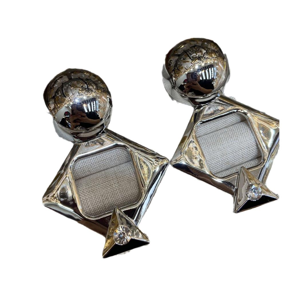 Преувеличенный холодный стиль модная личность геометрические квадратные ромбы серебряные большие серьги простые темпераментные серьги модные