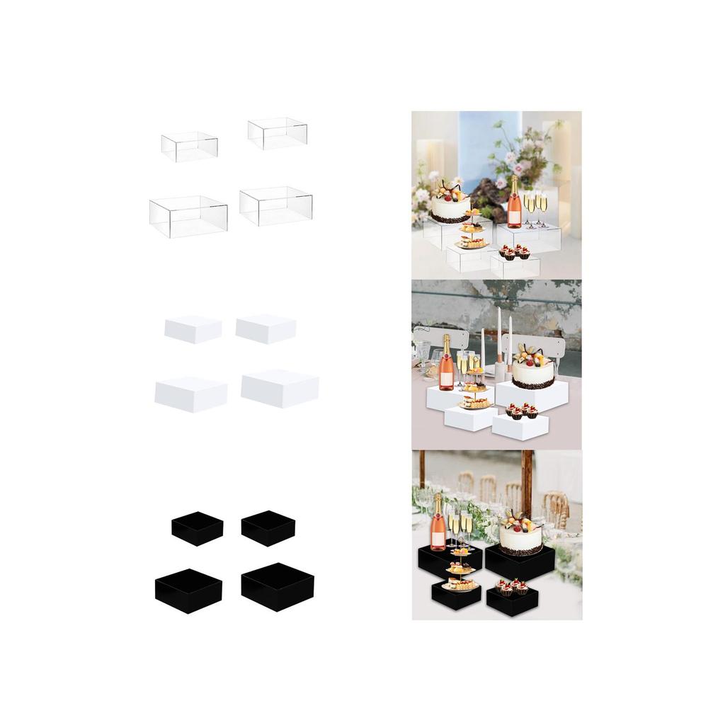 4Pcs Buffet Riser Acrylic Cake Riser Display Stands for Candy Dessert Stores