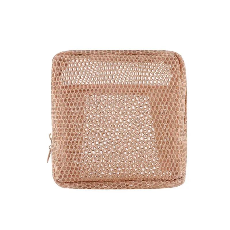 Стильная легкая сетчатая косметичка, женская квадратная косметичка с застежкой-молнией, многоцелевая сумка для хранения всякой всячины