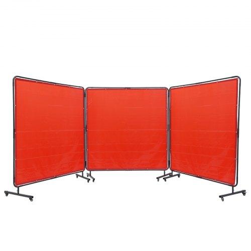 VEVOR Welding Screen with Frame, 1.8 x 1.8 m 3 Panel Welding Curtain Screens