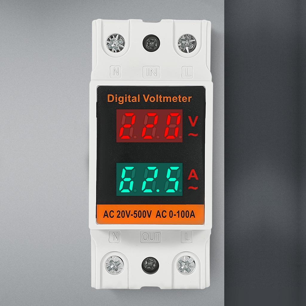 Монтаж на рейку бытовой измеритель напряжения и тока переменного тока высокой точности 35 мм рейка монтируется для точного измерения мониторинга