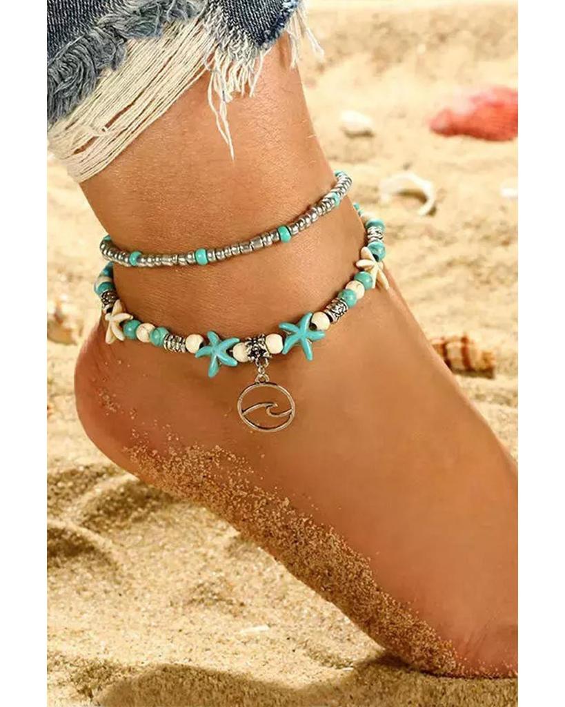 Azura Exchange Двойной браслет на щиколотку Turquoise Beach