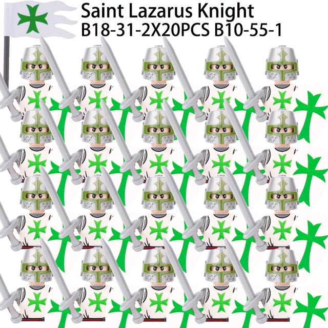 Военные Строительные Блоки Фигурки Солдат Подарки Игрушки Серия Кино Фантастика Средневековый Рыцарь Легион Оружие Щит Флаг MOC