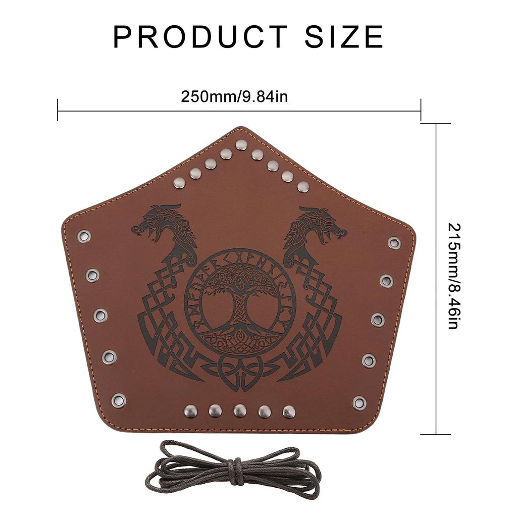 Medieval Wristband Men Cosplay Totems Embossed Bracer Gauntlet for Men Cosplay PU Wristband for Photoshoots and Stage
