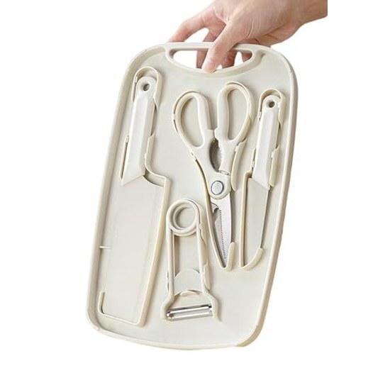 Knife set cutting board kitchen scissors peeler petty fruit sheath camping home use outdoor vegetables fruits vegetable long-lasting sharpness single