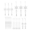 18 Pcs Crystal Xmas Ornament Clear Acrylic Snowflake Icicle Hanging Decoration for Holiday Party Transparent