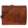 New Men's Genuine Vintage Computer Brown Leather Messenger Shoulder Laptop Bag