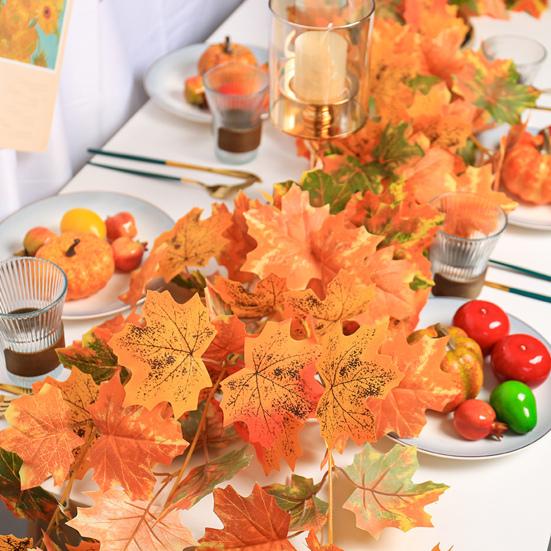 6,5-футовая осенняя гирлянда из кленовых листьев, искусственные осенние листья, подвесное украшение из лозы, реалистичный декор из листвы на День благодарения для дома, свадьбы, сада, офиса