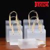 10/20Pcs Frosted Tote Bag Reusable Pvc Waterproof Transparent Companion Gift Wrapping Bag Festival Gift Carrying Bags Guest Gift