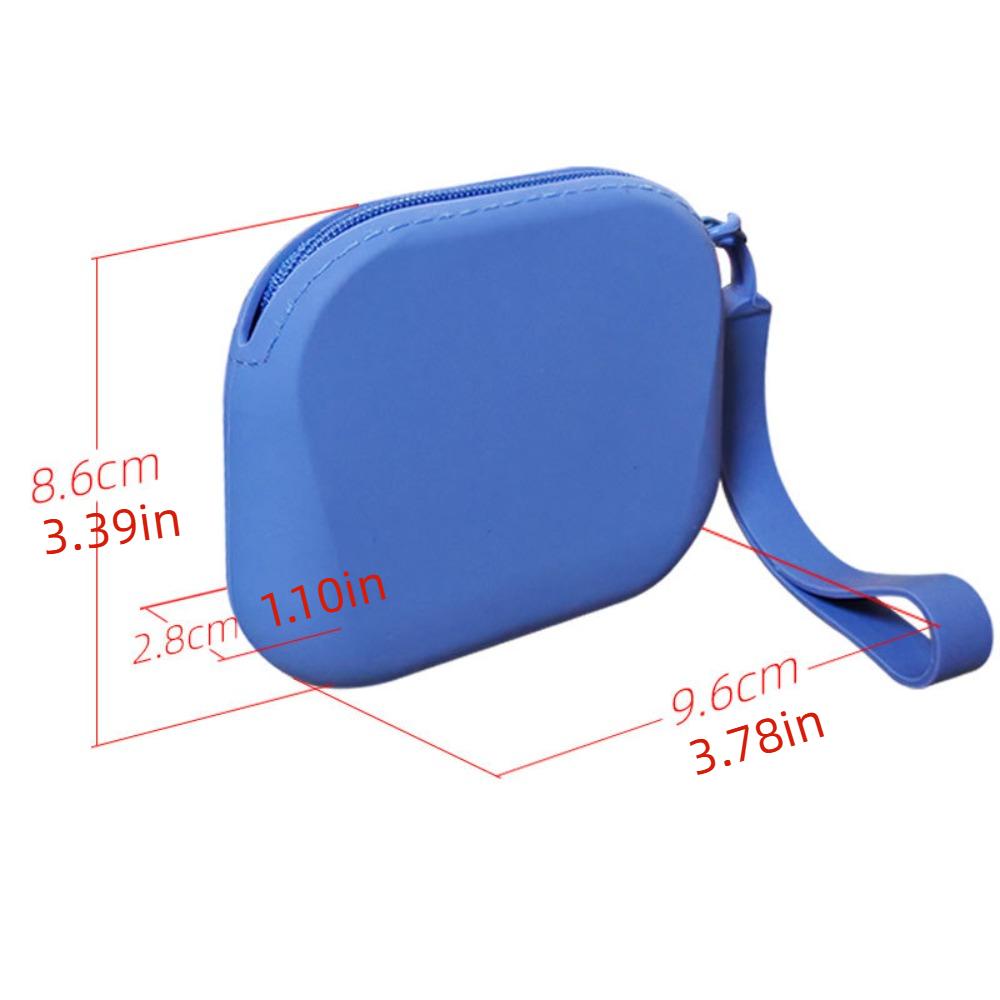 Morandi Color Silicone Coin Purse Square Lipstick Pouch Portable Mini Storage Bag Travel