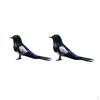 2pc Artificial Black Magpie Bird Taxidermy 5cm