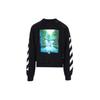 Свитшот OFF WHITE с принтом «Водопад» с круглым вырезом OMBA035E19E300151088