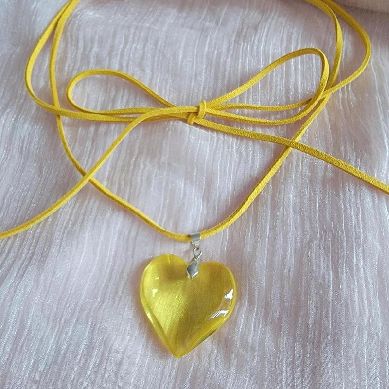 Большое ожерелье-сердце, хрустальный кулон-сердце, цепочка для ключицы, романтический чокер-сердце, подарок на годовщину для женщин, девушек, подростков