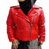 Noora Genuine Lambskin Red Leather Jacket | Stylish Biker Slim Fit Leather Jacket | Warm Winter Jacket for Women