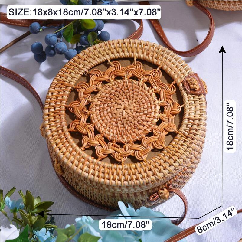 Square Round Mulit Style Straw Bag Handbags Women Summer Rattan Bag Handmade Woven Beach Circle Bohemia Handbag New Fashion