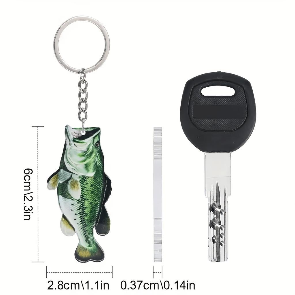 Fun Acrylic Fishing Lover Keychain Accessories Bag Fish Pendant Fisherman Ocean Key Chain Ring Keyring Jewelry Fans Fisher Gifts