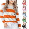 Children's Girls' Solid Color Striped Long Sleeved Sportswear Loose Casual Women's Thin Sportswear Top Base Shirt