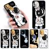 Cute Astronaut Case For Motorola G30 G60 G9 Play ONE Fusion G8 G50 E6s G82 Edge 20 Pro G Stylus 2021 Black Soft Phone Capas