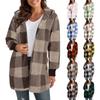 Womens Winter Coats Warm Plush Jackets Open Front Long Sleeve Cardigan Trendy Plaid Fuzzy Outerwear