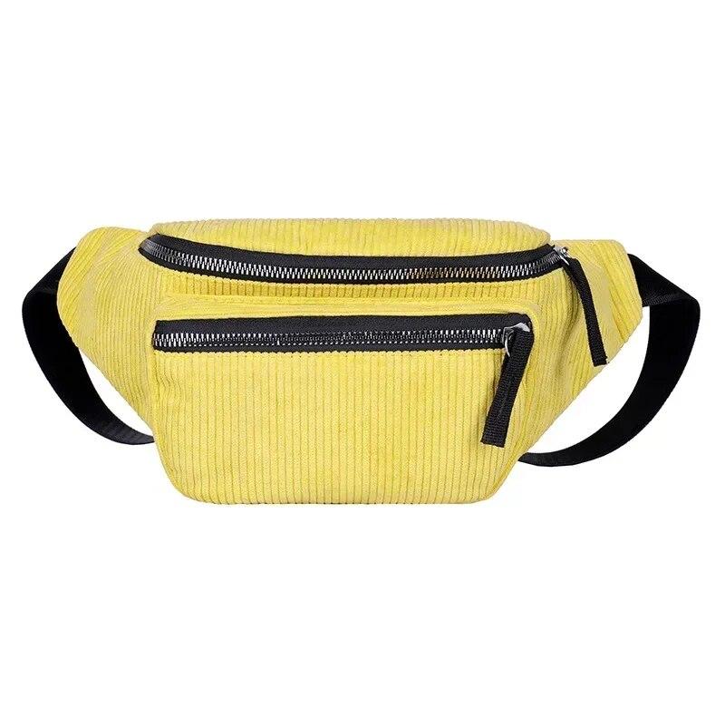 Corduroy Waist Bag Designer Zipper Chest Bag Sport Travel Girl Waist Belt Bags Fashion Phone Waist Pack for Women
