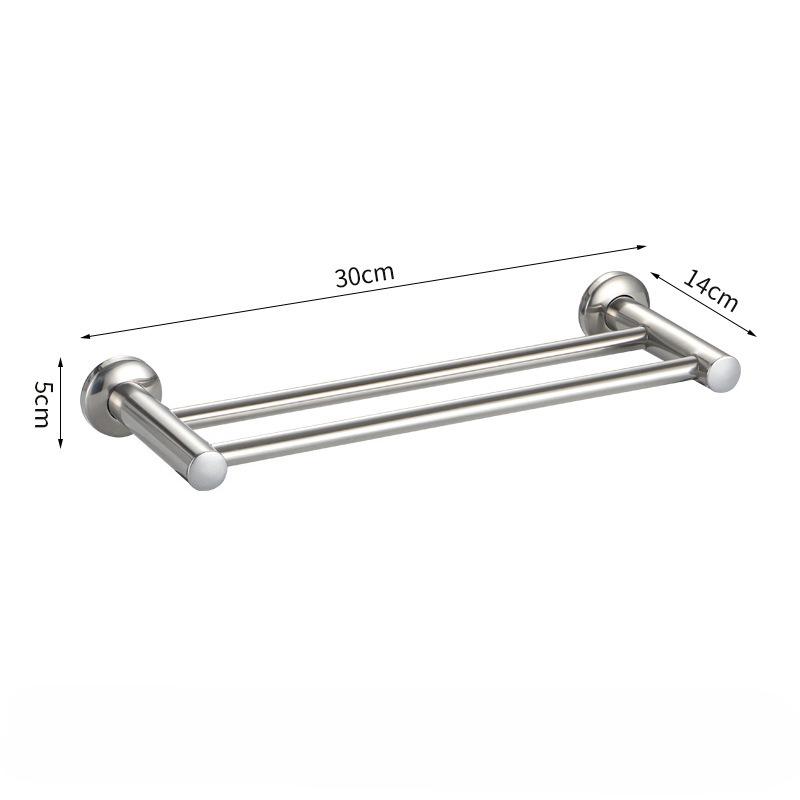 Wall Mounted Towel Rack Shelf Stainless Steel Stainless Steel Double Towel Bar Brushed Bathroom Towel Holder Accessories