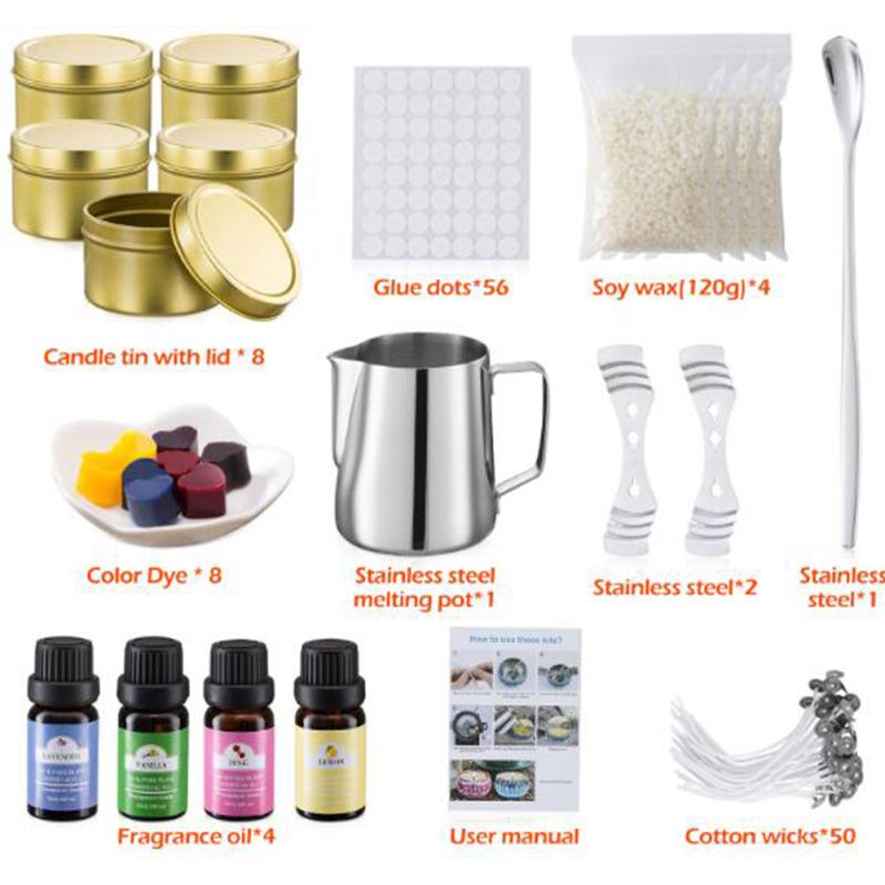 Подарок ручной работы! Набор для изготовления свечей из 31 предмета, набор материалов для домашнего ароматерапевтического набора свечей своими руками с пчелиным воском