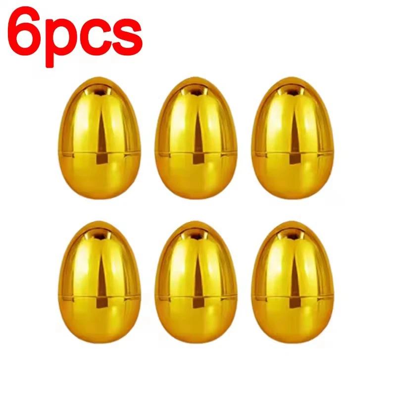 6-24 шт. Золотые Пасхальные Яйца Пластиковые Разборные Яйца Игра «Охота за Пасхальными Яйцами» Призы Домашний Декор Подарки на День Рождения для Детей
