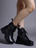 Shoetopia Женские короткие ботильоны на массивном каблуке с нескользящей подошвой, удобные модные ботильоны на щиколотку | Мягкая амортизирующая подошва | Для повседневной носки, вечеринок и зимы