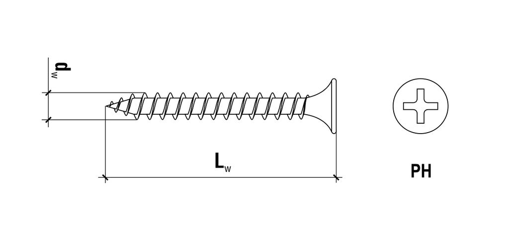 Drywall screws for wood KSGD-42090 (250)