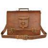 Men's Goat Leather Messenger Real Satchel Bag Genuine Laptop Brown Briefcase New