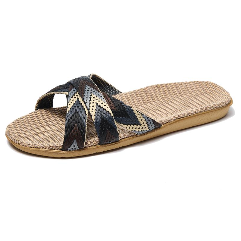 36-45 Plus Size Women'S Slippers Flat Sandals Linen Lightweight Casual Summer Slippers Women For Home