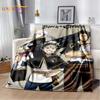 Black Clover Blanket Black Bulls Soft Throw Blanket for Bed Sofa Cartoon Asta Blanket Bedspread Blanket for Kids Adults Cosplay