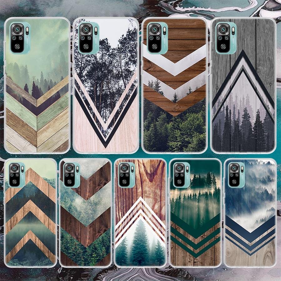 Forest Geometry Wood Nature Soft Phone Case For Xiaomi Redmi Note 12 12S 13 14 11 11S 10 Pro 10S 11T 11E Plus 14Pro Pattern Cove