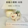 New 2pcs Set Creative Cartoon Cat Succulent Pot Flower Pot Ceramic Plant Pots Hanging Planter Desktop Ornaments Home Decore
