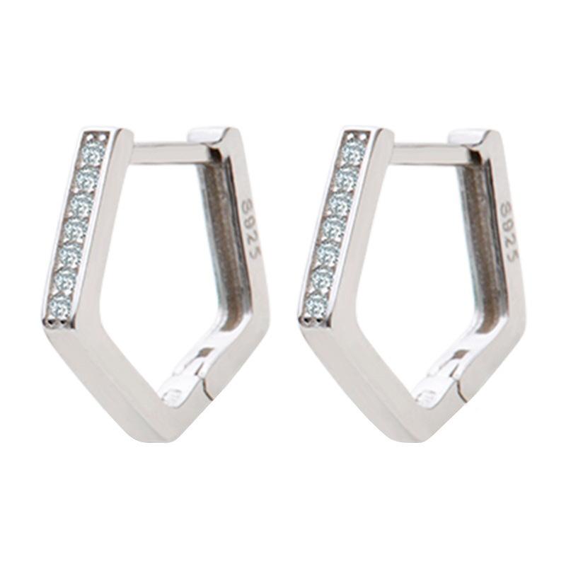 Korean Version of Fashion Temperament Ear Buckles Earrings Inlaid with Zircon Love Accessories Women's Trendy Jewelry