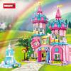 Woma Toys C0233 Plastic ABS Building Block Brick Set Pink Princess Castle Toy for Girl