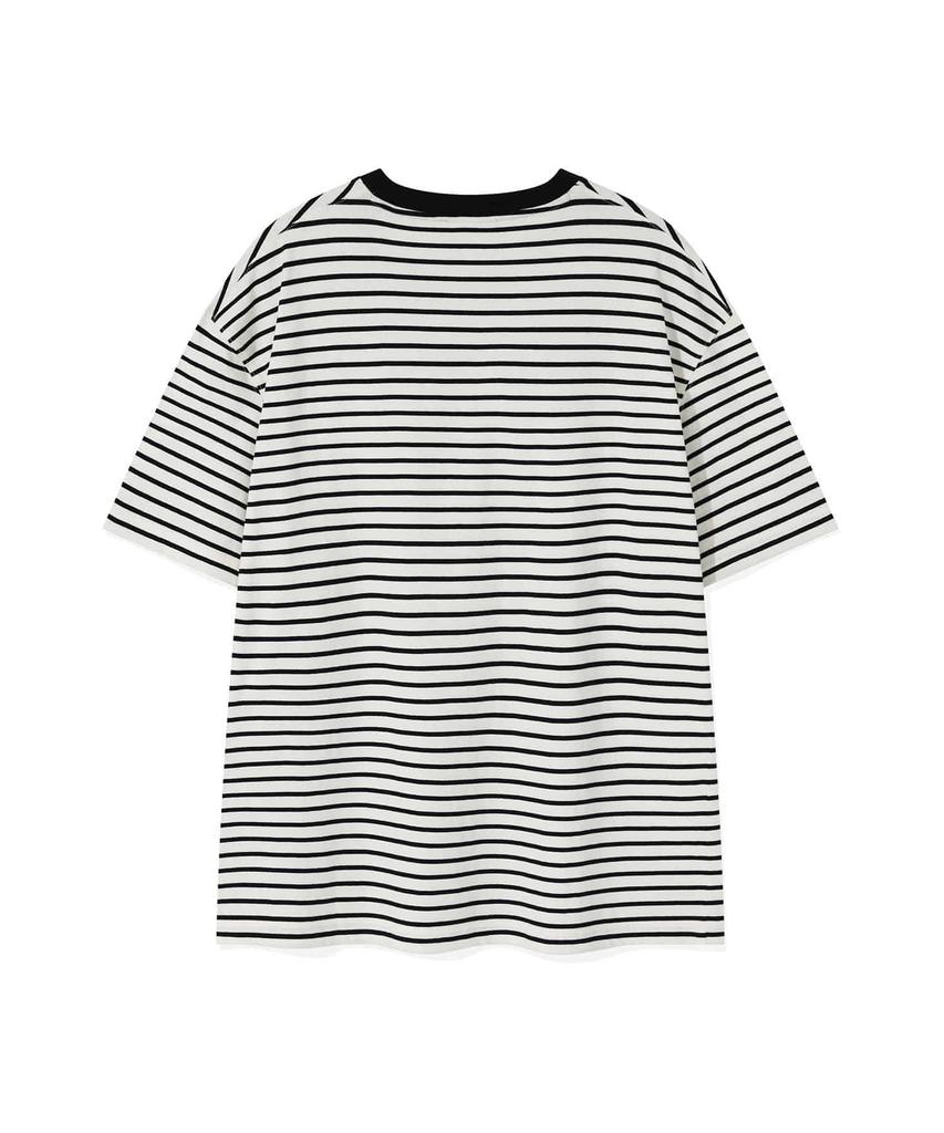 WACKY WILLY Kiki Wappen Striped Short Sleeve T-Shirt Black