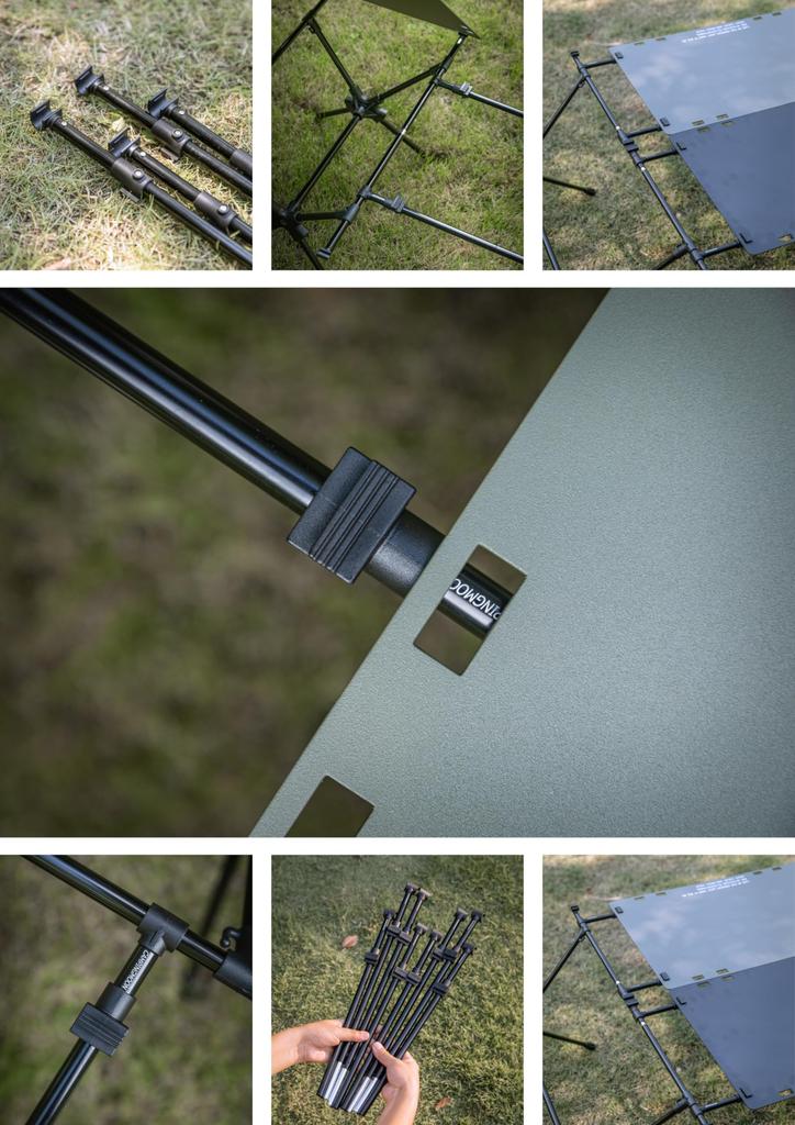 CAMPING MOON Tactical Table, Connecting Bridge, L-Shaped Worktop, for 2 Units, T-520-QG